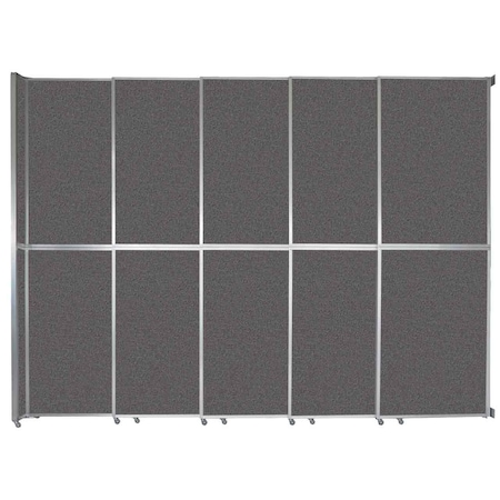 Versare Operable Wall Sliding Room Divider 15'7" x 12'3" Charcoal Gray Fabric 1072507-2